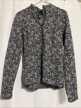 Spyder Black & White Marled Half-Zip Hoodie Sweater